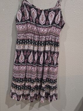 Bohemian Black & Pink Paisley Sundress